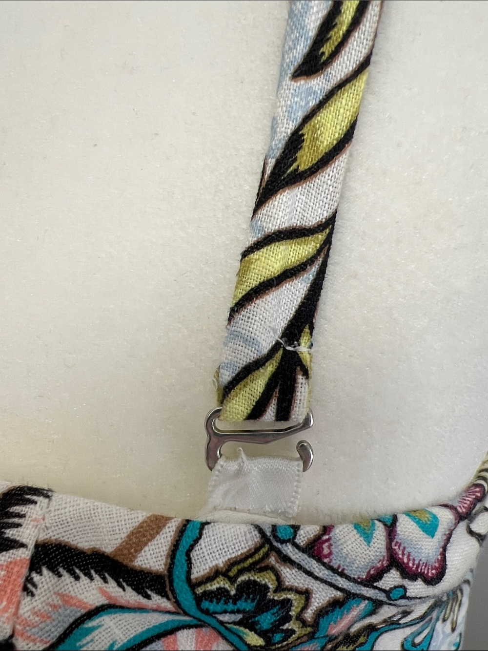 White House Black Market Floral Strap with Yellow and Teal Accents